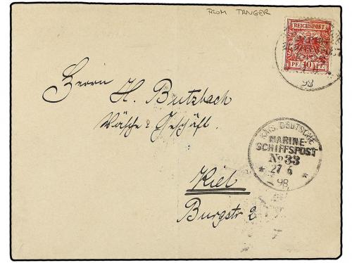 ✉ MARRUECOS. 1898 (June 27). Cover from TANGIER to KIEL (Ge