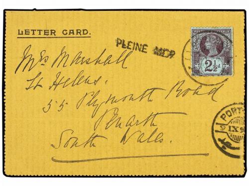 ✉ EGIPTO. Sg. 201. 1894 (Sept 9). Letter Card sent to LONDON