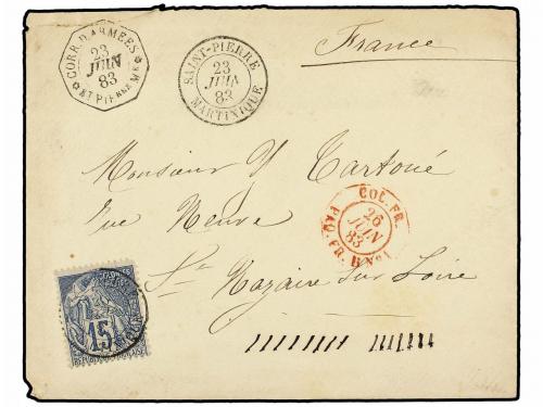 ✉ MARTINICA. Ce. 51. 1883 (June 23). Cover to ST. NAZAIRE at