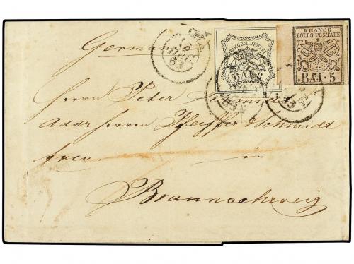 ✉ 1853 (Dec 16). Cover from ROME to BRAUNSCHWEIG (Germany)