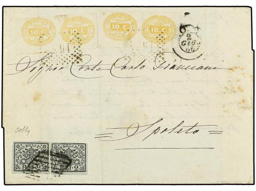 ✉ 1866 (June 2). Cover from ROME to SPOLETO, franked with 1
