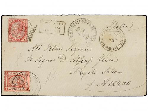 ✉ EGIPTO. Sg. 14. 1869 (Feb. 19). Cover from TANTA to NAPOL