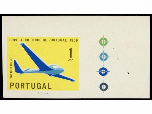 * PORTUGAL. Af. 854. 1959. 1 escudo SIN DENTAR esquina de pl
