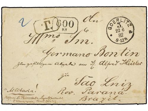 ✉ ALEMANIA. 1882 (June 22). Cover at double rate from GOERL