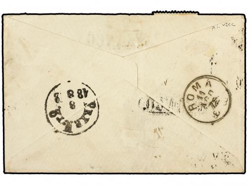 ✉ SUECIA. Mi. 7+21+23. 1872 (Aug. 6). Small envelope to ROM