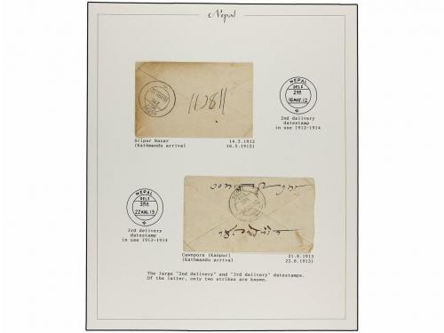 ✉ NEPAL. 1902-.1914. DELIVERY DATESTAMPS. Collection on seve