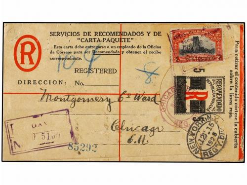 ✉ PANAMA. 1928. DAVID (Panamá) a CHICAGO. Sobre de Certifica