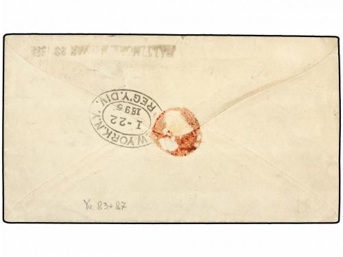 ✉ PERU. Yv. 83, 87. 1894. LIMA a U.S.A. Entero Postal de 20 