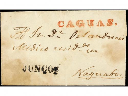 ✉ PUERTO RICO. 1845 (28-Nov.). JUNCOS a NAGUABO. Marca line
