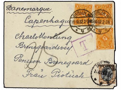 ✉ DINAMARCA. 1921-25. Four Covers and Postal Stationery card