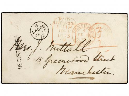 ✉ LAGOS. 1873 (15-Jan.). Envelope ex the ´NUTTALL´ correspo