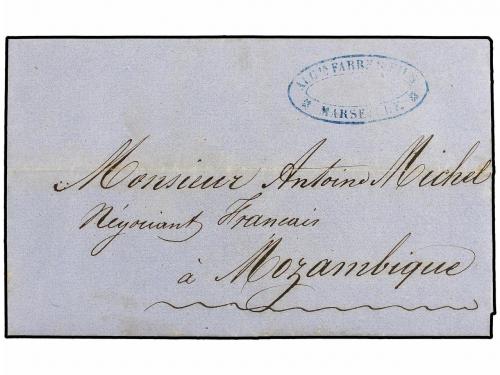 ✉ MOZAMBIQUE. 1857 (29-Abril). MARSELLA a MOZAMBIQUE. Carta 