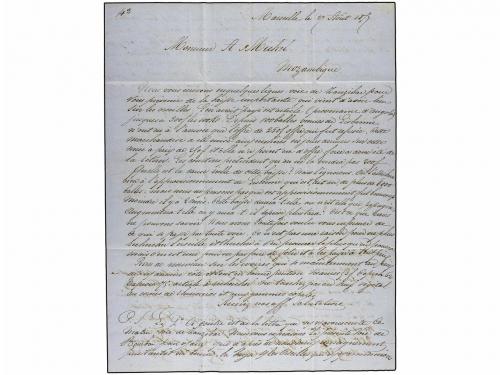 ✉ MOZAMBIQUE. 1857 (27-Agosto). MARSELLA a MOZAMBIQUE. Carta