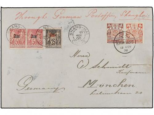 ✉ CHINA. 1900. KIUKIANG to GERMANY. Envelope franked with f