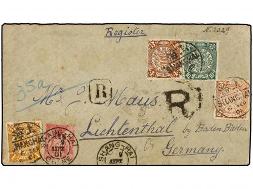✉ CHINA. 1901. SHANGHAI to GERMANY. Envelope franked with C