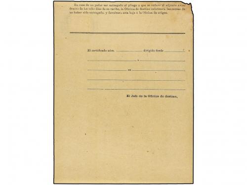 ✉ ESPAÑA. Ed. 217. 1898. VALORES DECLARADOS. AVISO DE RECIBO