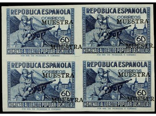 (*) ESPAÑA. Ed. 796Mshh (4). 60 cts. azul. Bloque de cuatro 