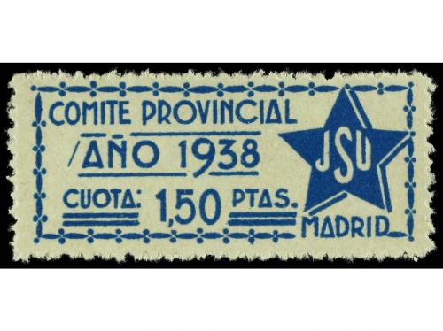 ESPAÑA GUERRA CIVIL. J.S.U. Comité Provincial 1938. Sello de
