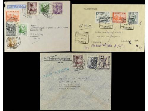 ✉ COLONIAS ESPAÑOLAS: TANGER. 1948-51. Conjunto de 6 cartas 