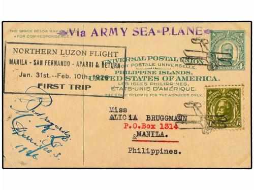 ✉ FILIPINAS. 1926 (31-I). PRIMER vuelo MANILA-SAN FERNANDO-A