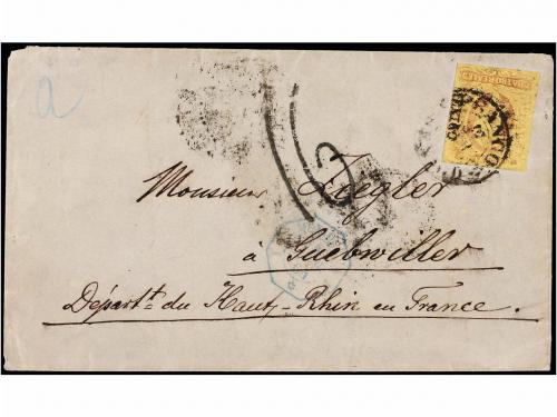 ✉ MEXICO. Sc. 10. 1861. MEXICO a FRANCIA. 4 reales rojo s. a