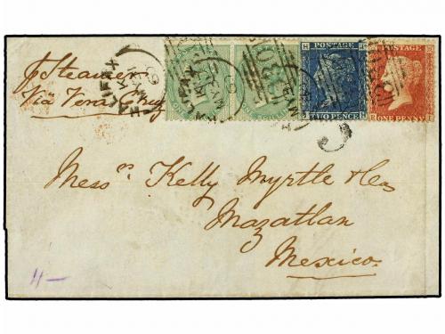 ✉ GRAN BRETAÑA. 1860. Carta de HALIFAX (Gran Bretaña) a MAZA