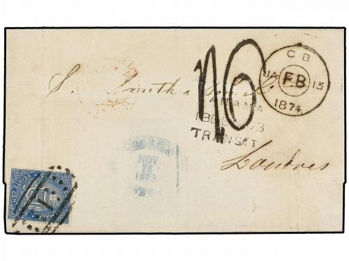 ✉ GUATEMALA. Sc. 4b. 1874 (Nov. 26). Cover from GUATEMALA CI