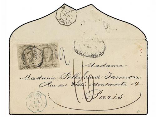 ✉ MEXICO. Sc. 8. 1862 (July 15). Cover to PARIS franked by 1