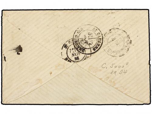 ✉ PORTUGAL. 1883. LISBOA a FRANCIA. Circulada con sello fra