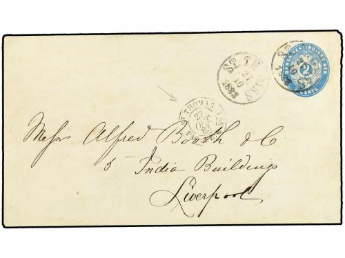 ✉ ANTILLAS DANESAS. 1883 (Oct 27). 2c. blue postal statione