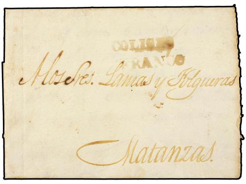 ✉ CUBA. 1837 (20-Marzo). COLISEO a MATANZAS. Carta completa.