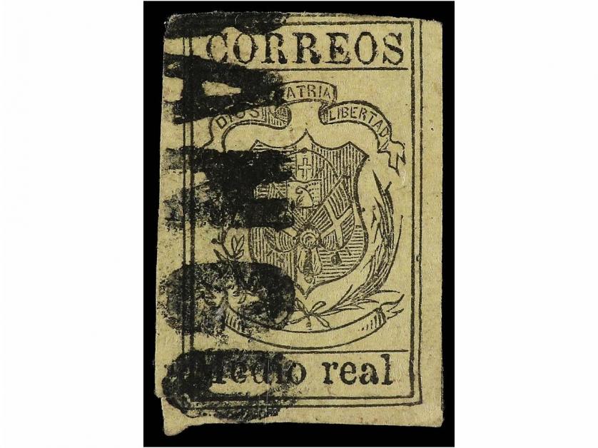 ° REPUBLICA DOMINICANA. Ed. 29. 1870-73. 1/2 real negro s. a