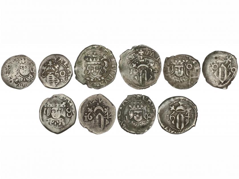 FELIPE IV. Lote 5 monedas Divuité. 1624, 1640, 1641, 1644, 1