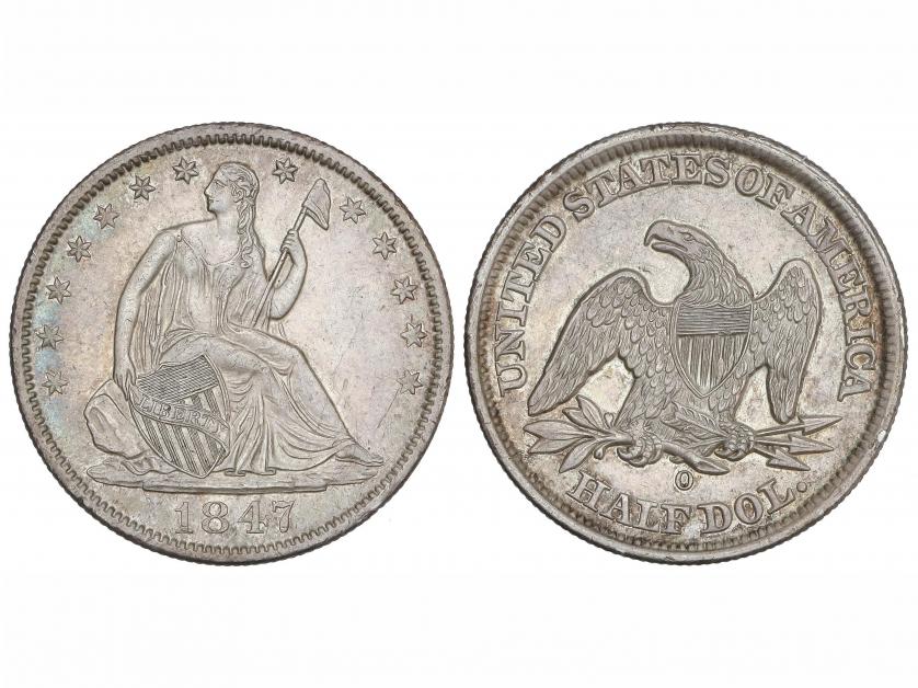 ESTADOS UNIDOS. 1/2 Dollar. 1847-O. NEW ORLEANS. 13,32 grs. 