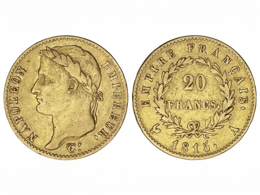 FRANCIA. 20 Francs. 1815-A. NAPOLEON EMPEREUR. PARIS. 6,37 g