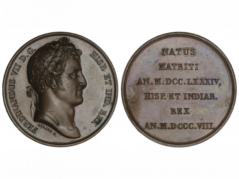 FERNANDO VII. Medalla. 1808. FRANCIA. Anv.: FERDINANDUS VII 