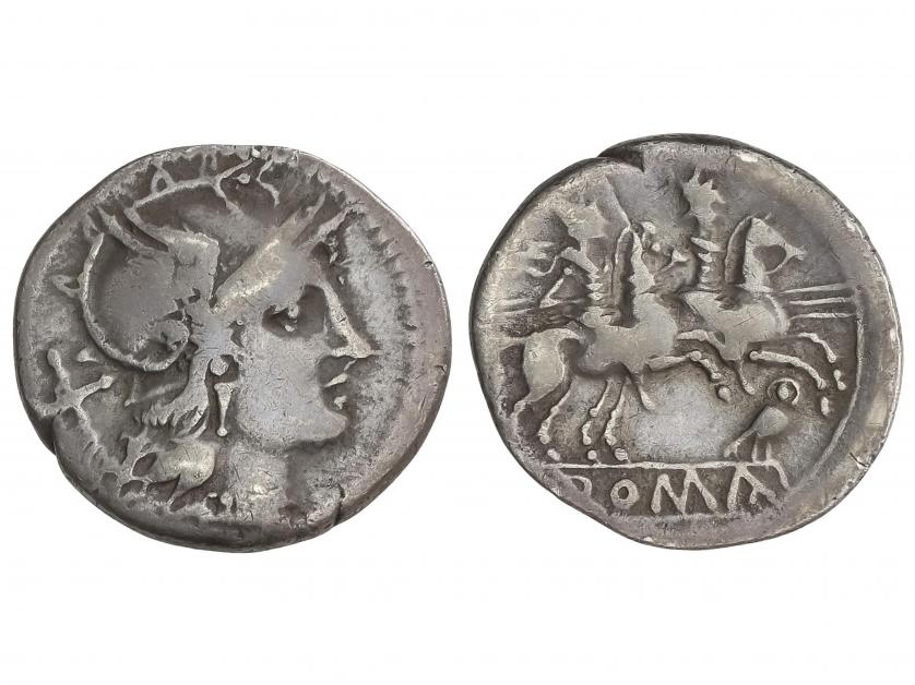 REPÚBLICA ROMANA. Denario. 200-190 a. C. ANÓNIMA. ROMA. Anv.