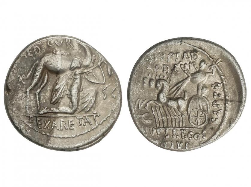 REPÚBLICA ROMANA. Denario. 58 a.C. AEMILIA. M. Aemilius Scau
