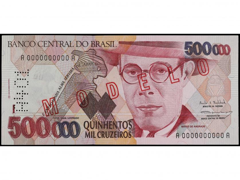 BILLETES EXTRANJEROS. Specimen 500.000 Cruzeiros. (1993). BR