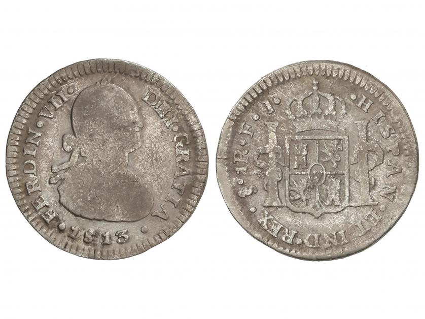 FERNANDO VII. 1 Real. 1813. SANTIAGO. F.J. 3,19 grs. ESCASA.