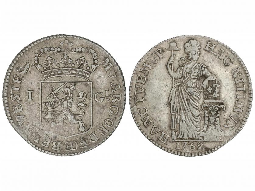 HOLANDA. 1 Gulden. 1762. WEST FRIESLAND. 10,43 grs. AR. Páti