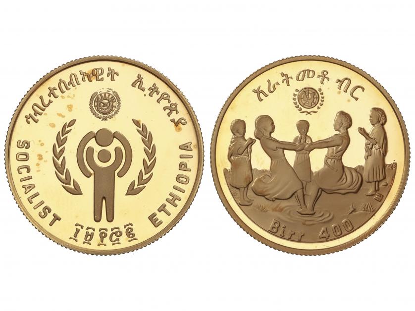 ETIOPÍA. 400 Birr. 1980. 17,14 grs. AU. Año Internacional de