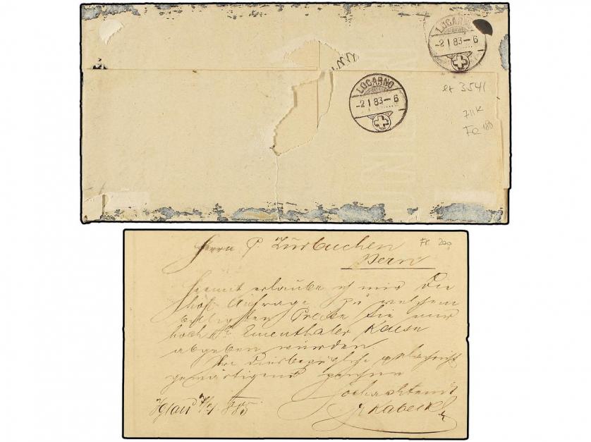 ✉ AUSTRIA. 1883-85. Cover and postal stationary to SWITZERLA