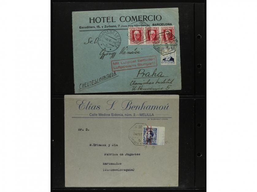 ✉ ESPAÑA. 1930-36. Conjunto de 15 cartas dirigidas a Alemani