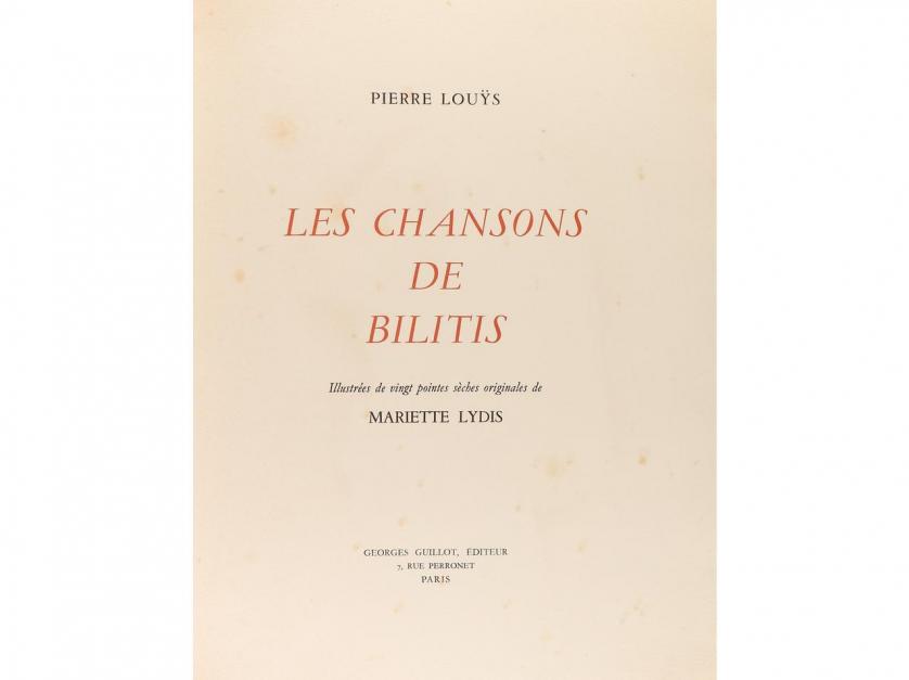 1948. LIBRO. (BIBLIOFILIA). LOUYS, PIERRE; LYDIS, MARIETTE (
