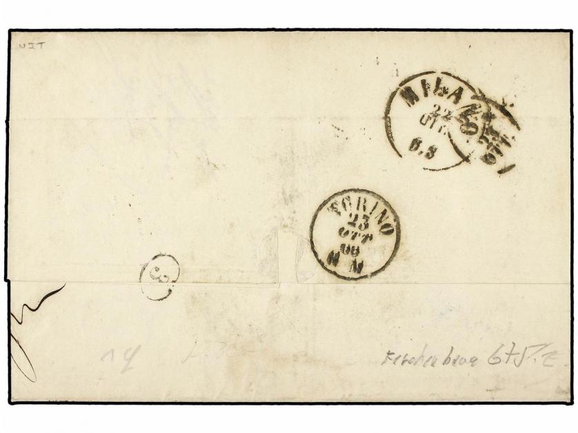 ✉ AUSTRIA. Sc. 23, 26. 1866 (Oct. 20). Cover from TRIEST to 