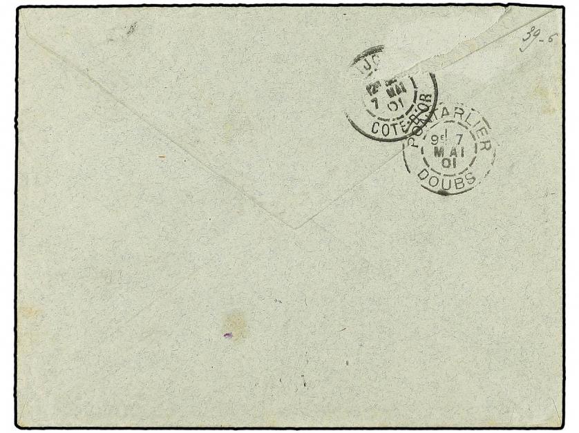 ✉ CHINA. 1901. CHINA to FRANCE. Envelope franked with 1 cts.