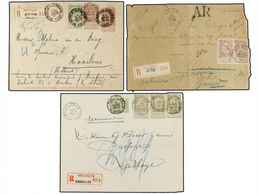 ✉ BELGICA. 1897-1905. FOURTEEN registered covers to HOLLAND.